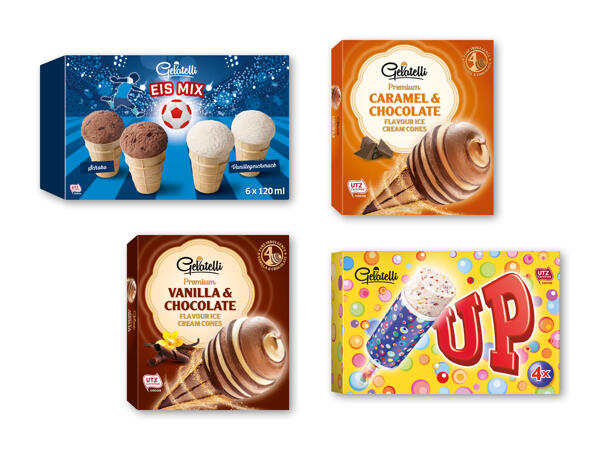Isvaffel, push-up eller mini ismiks