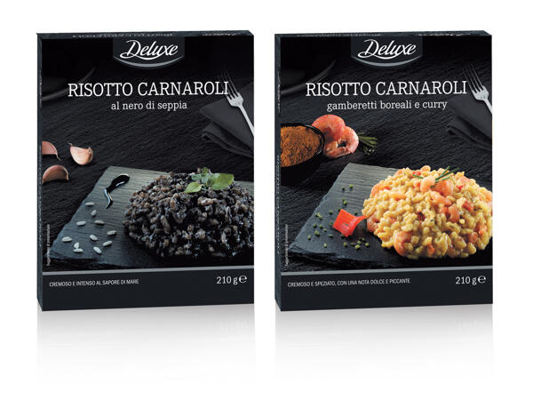 Carnaroli Risotto Mix with Black Squid Ink or Mix with Shrimps and Curry