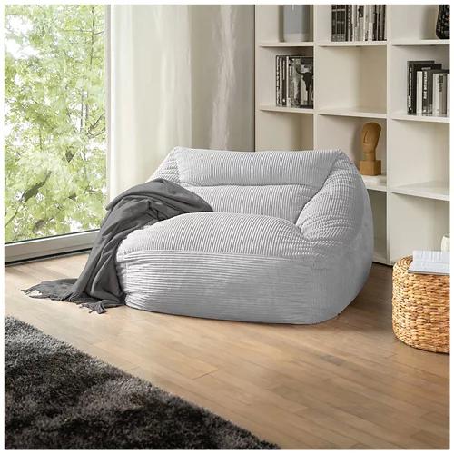 HOME DELUXE, Sitzsack COZY inkl. Hocker, hellgrau
