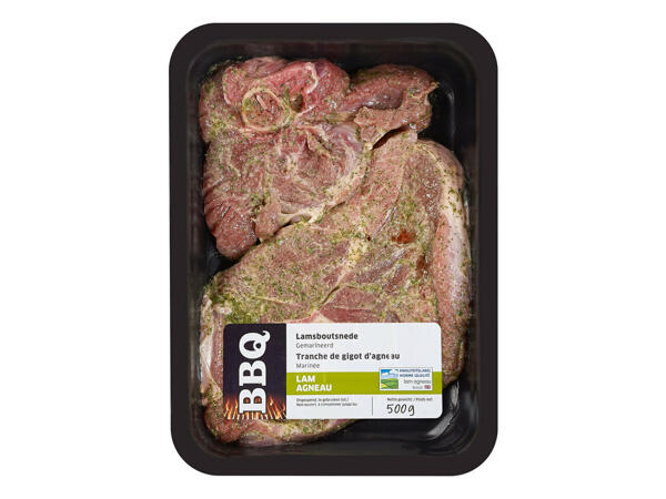 Gigot d'agneau mariné en tranches