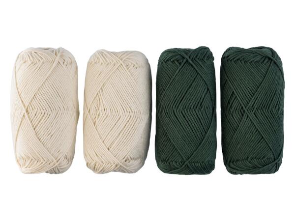Cotton Yarn Set for crocheting and knitting, 4 pieces