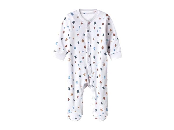 Lupilu White Star-Patterned Baby Sleepsuit