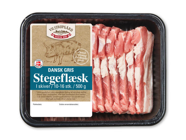 Dansk stegeflæsk i skiver