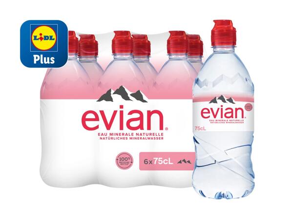 Evian Mineralwasser mit Sportscap ​