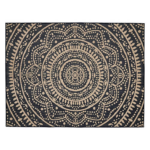 5' x 6' 7" Indoor/Outdoor Rug - Navy Medallion