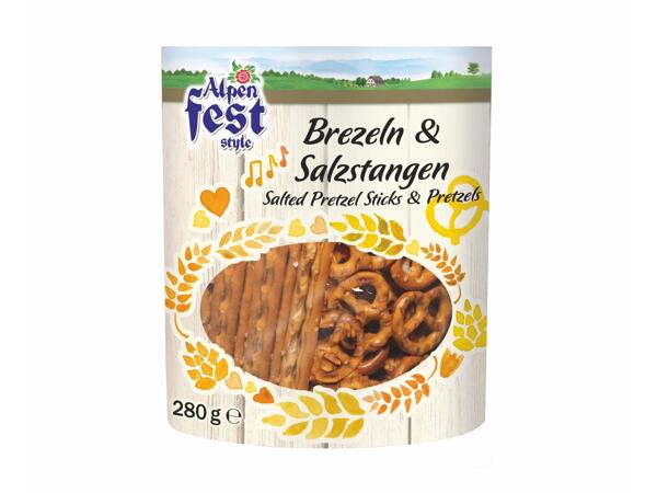 Bretzels et bâtonnets salés