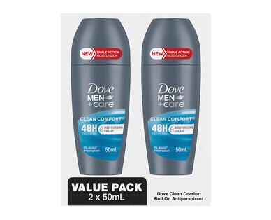 Dove Antiperspirant Roll-On Deodorant for Men or Women 2 x 50ml