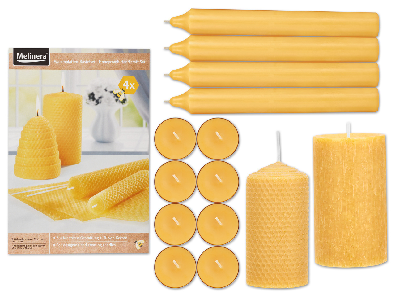 MELINERA(R) Bienenwachskerzen/Wabenplatten1