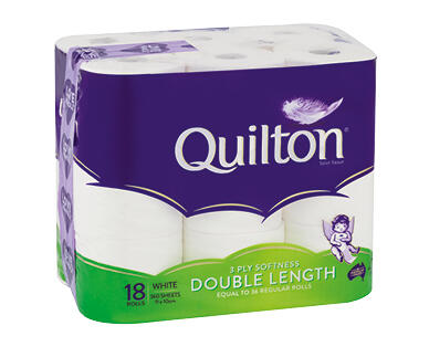 Quilton Double Length Toilet Paper 3ply/18pk