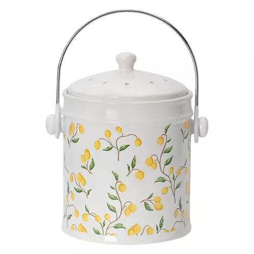 Countertop Compost Round Bin - Lemon