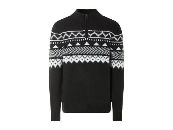 Livergy Men's Black Half-Zip Jumper