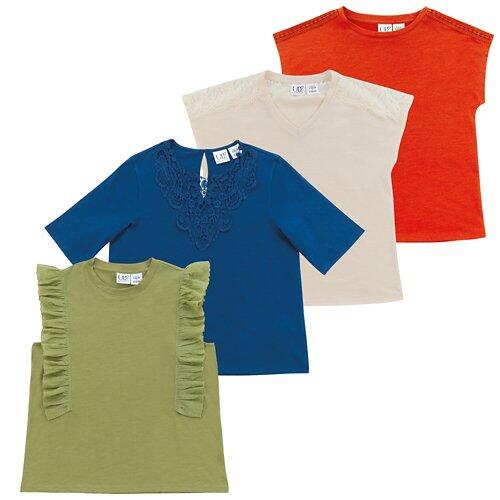 UP 2 FASHION Damen, SLUB SHIRT MIT SPITZE