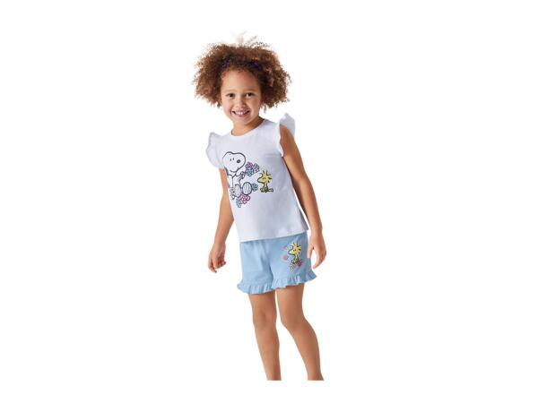 Girls' short pyjama set Girls' Short Pyjama Set "Mickey Mouse, Peanuts"