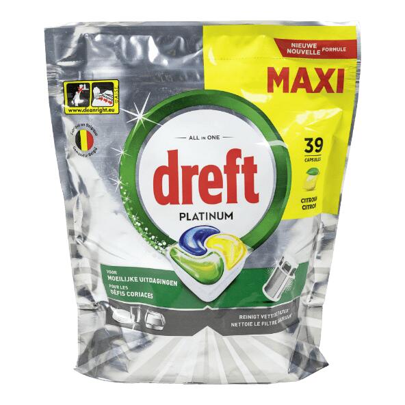 DREFT(R) 				Tablettes platinum pour lave-vaisselle, 39 pcs