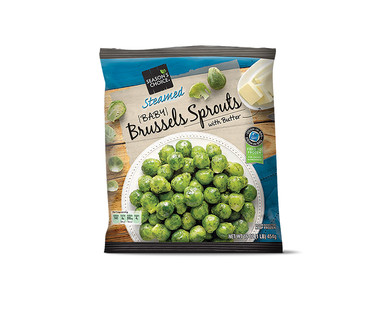 Season's Choice Steamable Cream Spinach or Steamable Brussels Sprouts with Butter