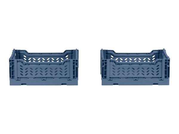 W5 4L Blue Collapsible Crate Set - 2 Pack