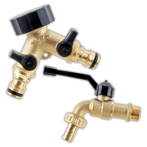 Zwillingsverteiler / Kugelauslaufhahn 1/2"