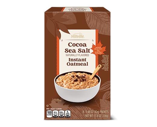 Millville Pumpkin Spice or Cocoa Sea Salt Instant Oatmeal
