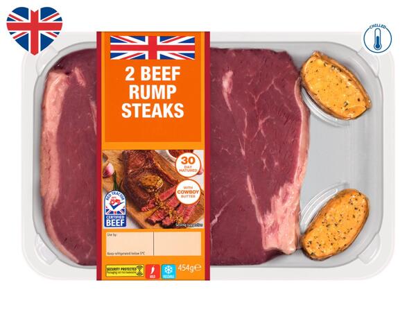 2 British Beef Rump Steaks With Cowboy Butter