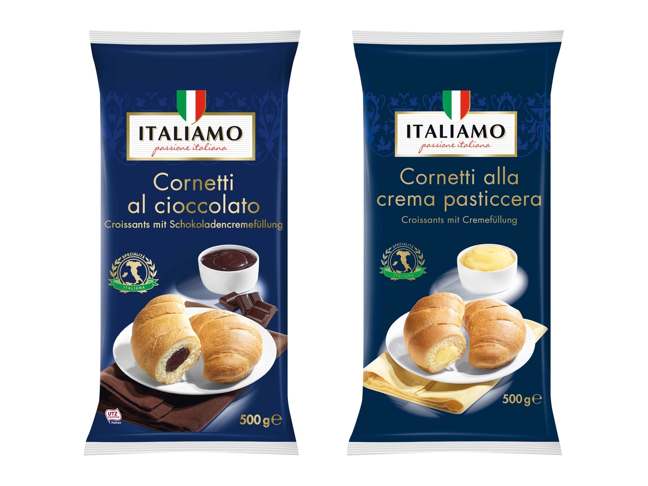 Croissants fourrés à la crème