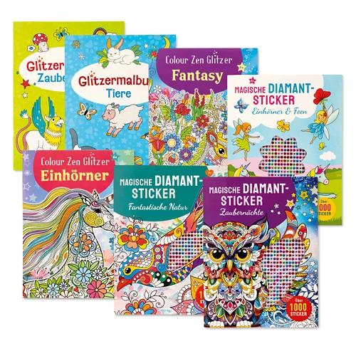 Glitzermalbücher/Diamantstickermalbücher