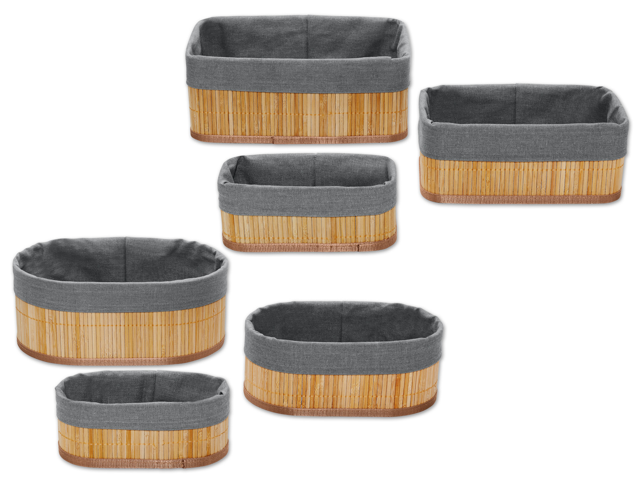 LIVARNO(R) Bambus-Korb-Set, 3-teilig
