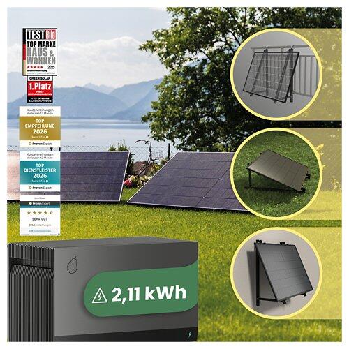 GREEN SOLAR Balkonkraftwerk Boden/Wand/Balkon
