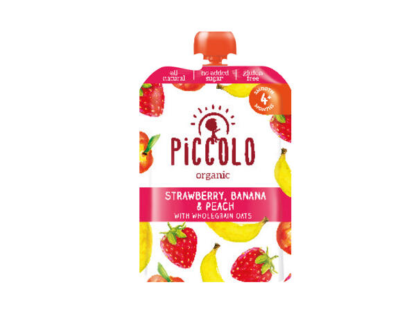 Piccolo Organic Strawberry, Banana & Peach Stage 1 100g