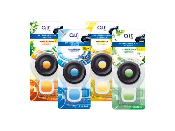 Car fragrance plug with refill