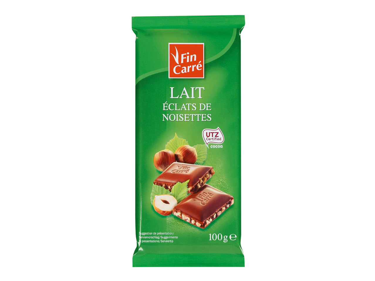 Melkchocolade met gehakte hazelnoten
