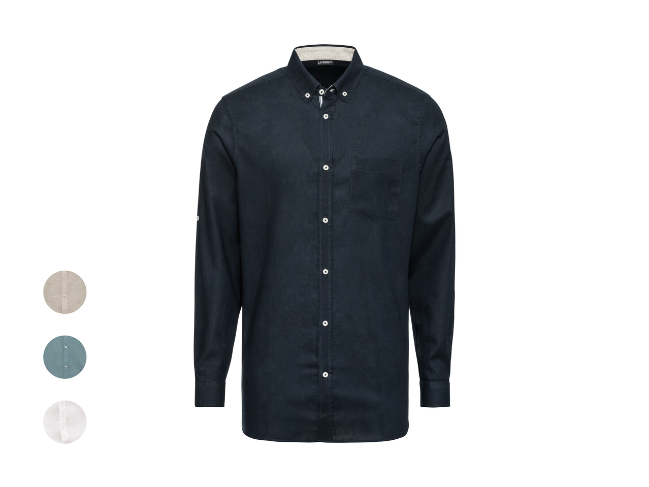 Chemise à manches longues en lin pour homme1