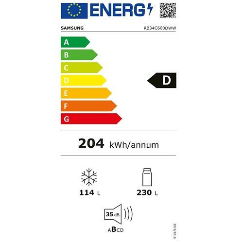 SAMSUNG Réfrigérateur combiné RB7300, WiFi, 344 litre, RB34C600DWW/WS, blanc