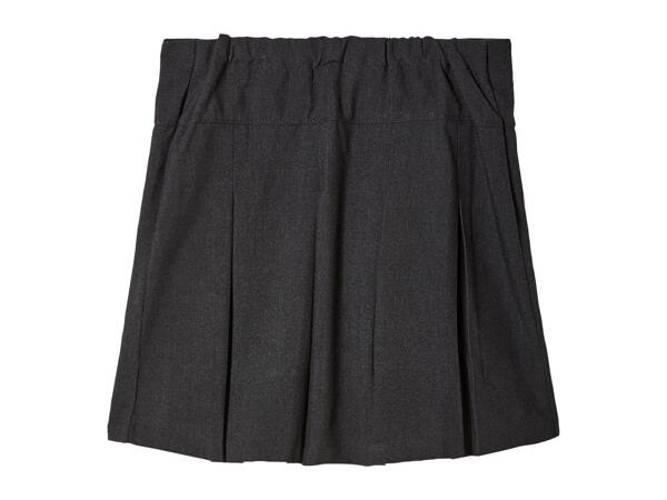 Girls' Grey School Pleated Skirt