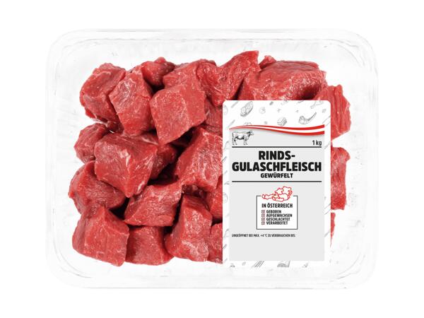 Frisches Rindsgulaschfleisch