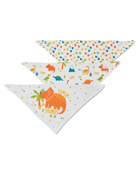 Blue Dinosaur Dribble Bibs