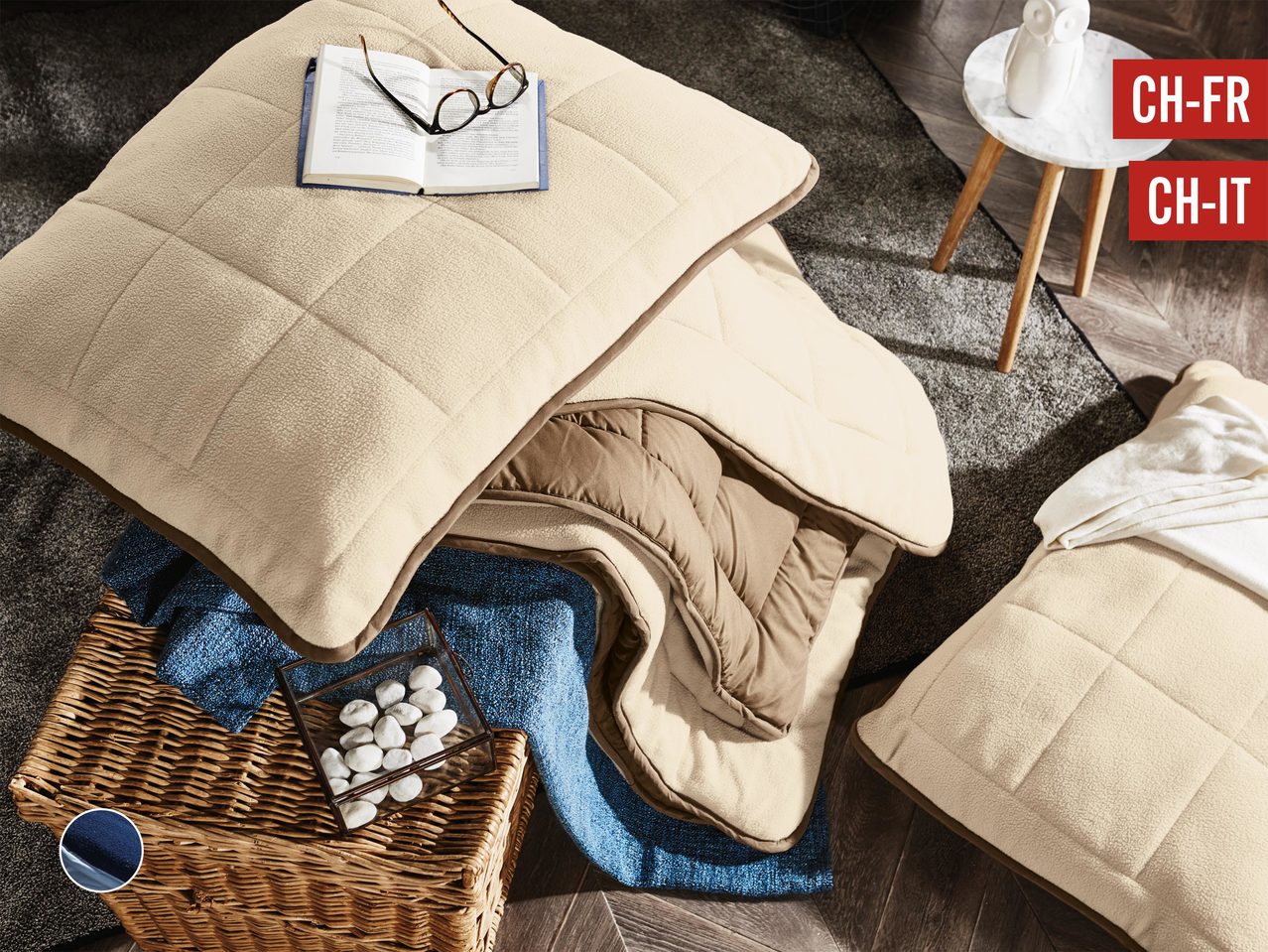 Set couette et oreiller double face en microfibre