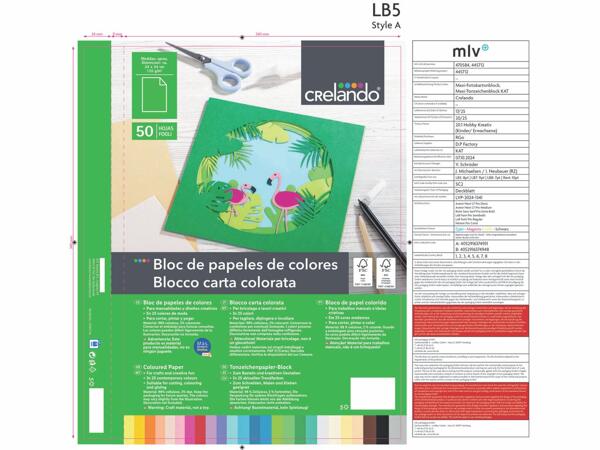 Coloured Paper Or Card, 50 or 25 Pieces