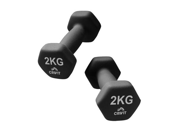 CRIVIT Dumbbell Set, 2x 2kg