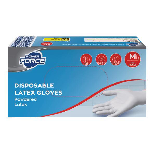 POWER FORCE(R) Latex handschoenen, 100 st.