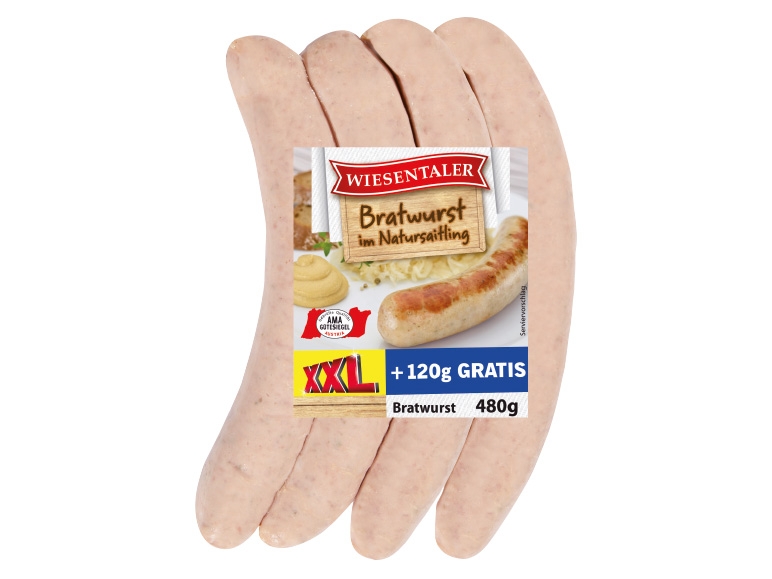 WIESENTALER Bratwurst 360 g + 120 g gratis