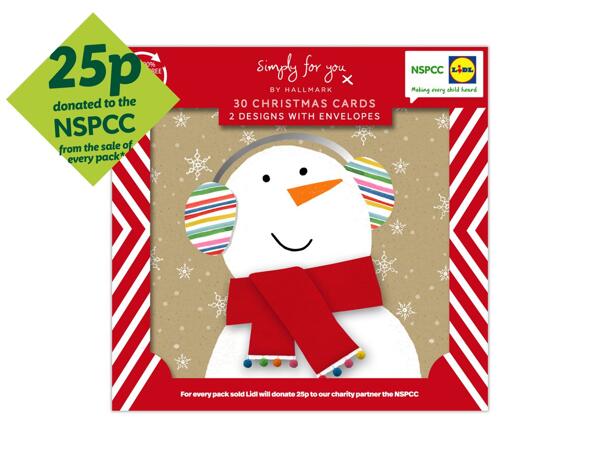 NSPCC Mini Christmas Cards - 30 Pack