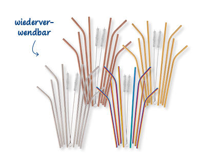 CROFTON(R) Edelstahl-Trinkhalme-Set, 10-teilig