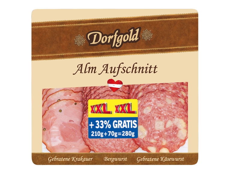 DORFGOLD Alm Aufschnitt 210 g + 70 g gratis