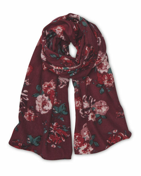 Avenue Ladies' Burgundy Floral Scarf