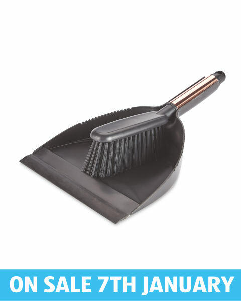 Black/Rose Gold Dustpan & Brush Set