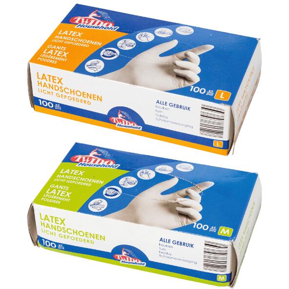 TWIDO HOUSEHOLD(R) 				Latexhandschoenen, 100 st.