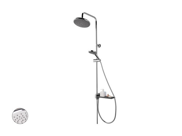 Set con soffione doccia e mensola laterale