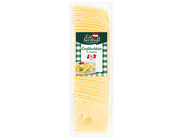 ECHT HERZHAFT Großlochkäse in Scheiben