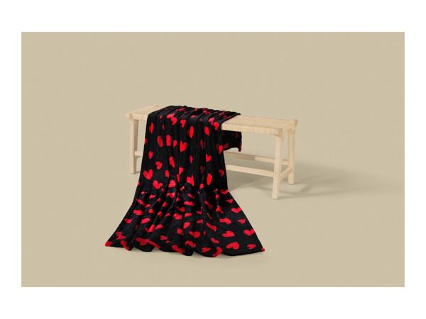 Livarno Home Black Blanket With Hearts