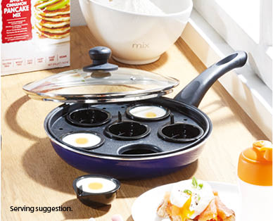 Egg Poacher Pan or Frypan with Glass Lid